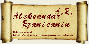 Aleksandar Ržaničanin vizit kartica
